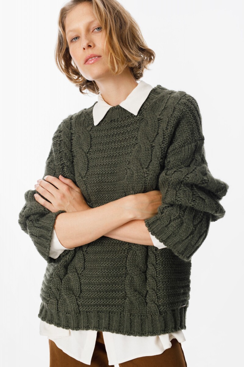 Sweater Texture Verde Militar