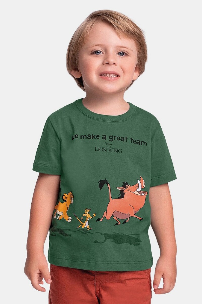 Remera con Diseño. Verde Bambu