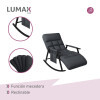 Sillón Reposera Lumax Mecedora Respaldo bolsillo Ajustable Gris