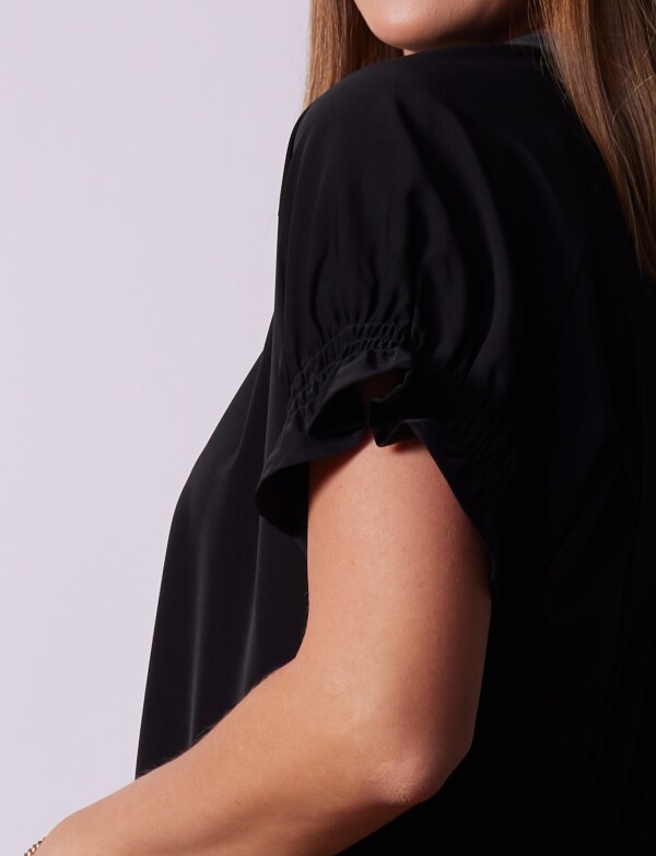 Blusa Frunce Espalda NEGRO