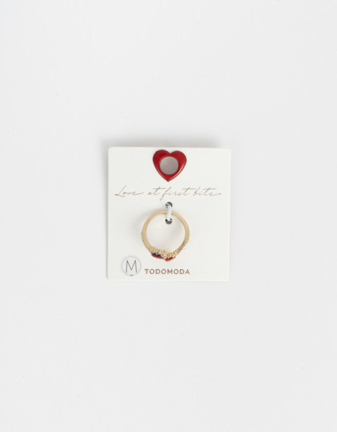 Anillos Medianos y Grandes Corazón Anillo Con Corazón - Dorado