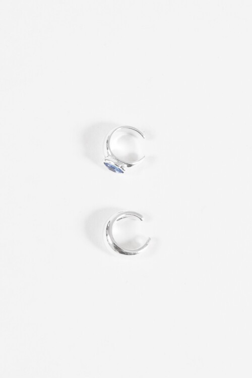 Set de dos earcuff texture piedra plateado