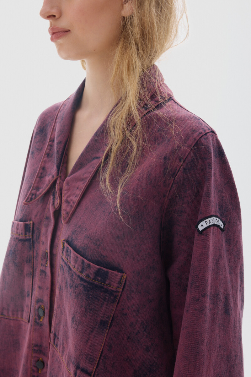 Camisa Cisne Washed Bordeaux