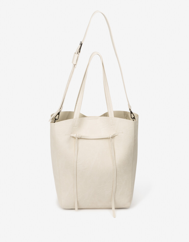 Shopper Shopper Con Bolso - Blanco Crudo
