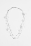 Collar doble perlas plateado