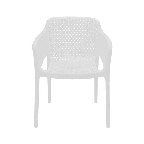 Silla apilable blanca "GABRIELA" con posabrazos -TRAMONTINA TD0660