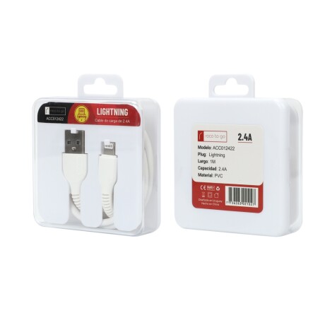 Cable De Datos Roca To Go Usb A A Lightning 100Cm 2.4A Ub BLANCO