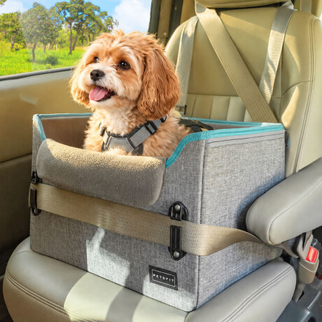 Bolso Transportador Auto Grande Mascotas C/Correa Ajustable Turquesa