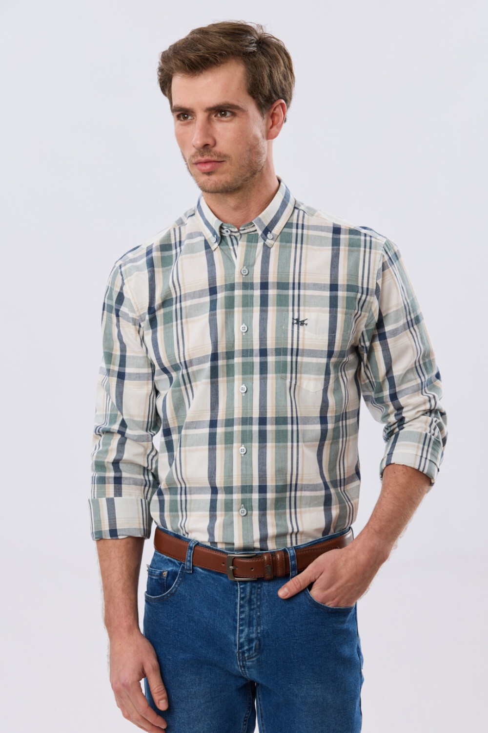 CAMISA CUADROS Blanco