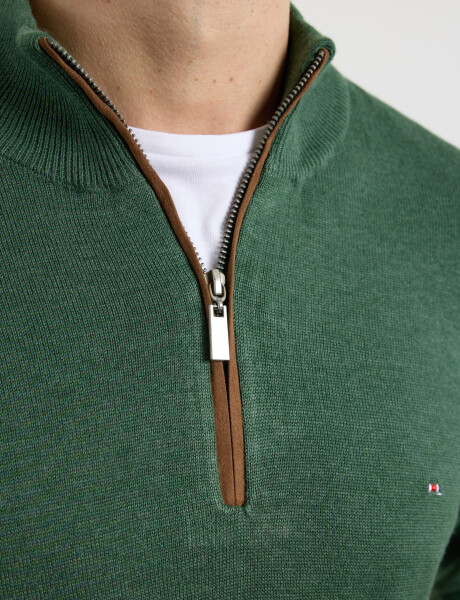 Sweater Medio Cierre Harrington Label Verde