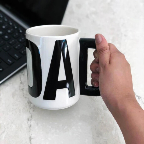 Taza de Cerámica DAD 350 ml con Asa Negra Sc