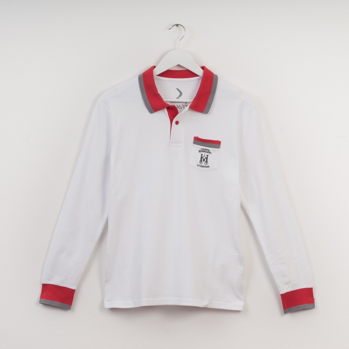 Remera Polo manga larga Colegio Seminario Blanco