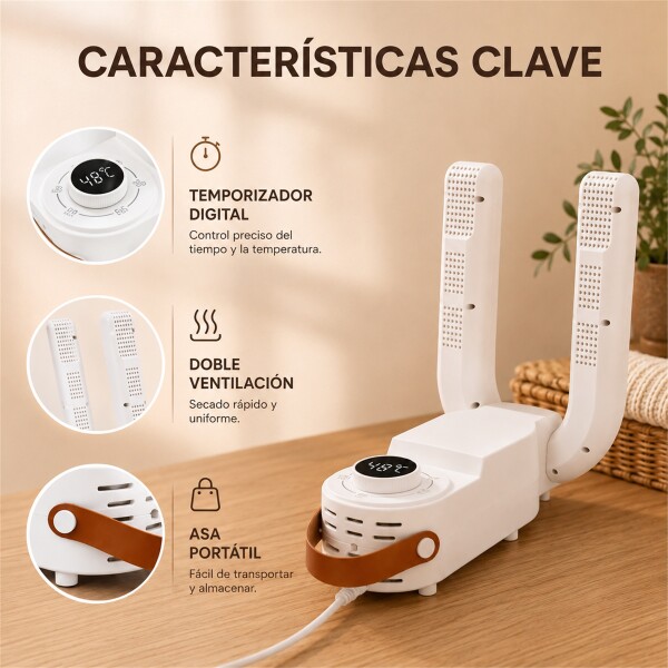 Secador Eléctrico de Calzado 150W con Temporizador BLANCO