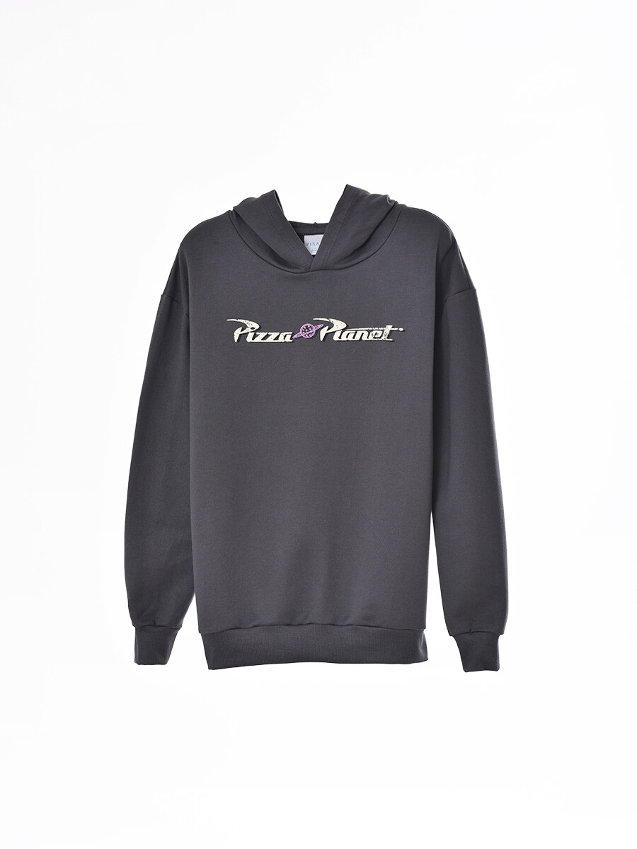 HOODIE PIZZA PLANET - GRIS OSCURO 