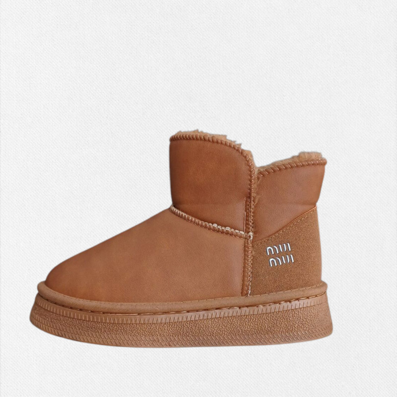 BOTA PLATAFORMA CORDERITO MARRÓN