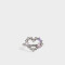Anillos Chicos Strass Corazón Anillo Corazón Plateado Strass - Plateado