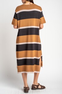 Vestido Tejido A Rayas Negro