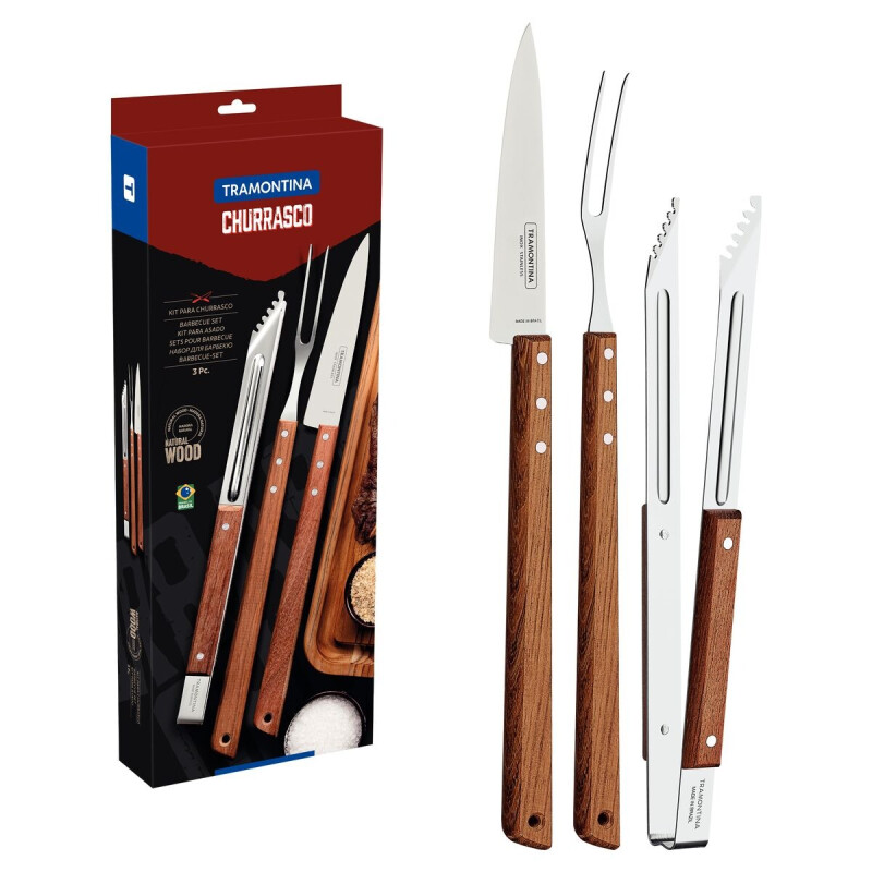 Juego trinchante para asador Tramontina 3 piezas Juego trinchante para asador Tramontina 3 piezas