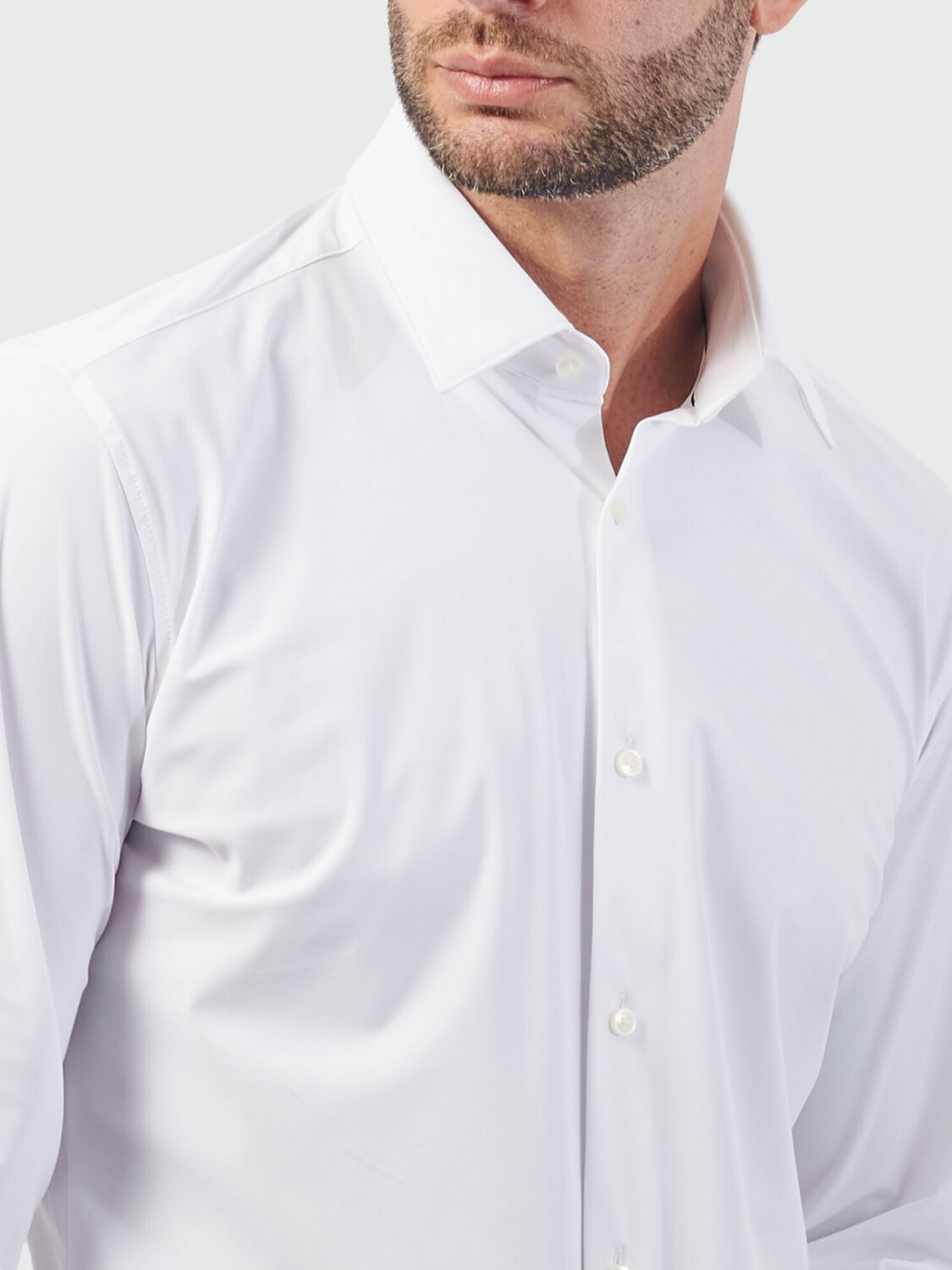 BOSS - Camisa slim fit elastizada, P-HANK-KENT Blanco