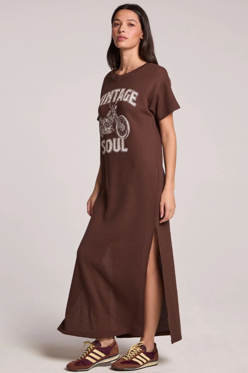 VESTIDO LARGO VINTAGE SOUL Marron