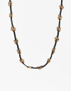 Collares Cortos Cordón Collar Corto Cordón Y Flores - Dorado