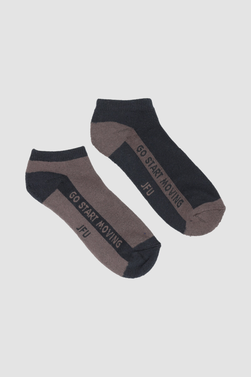 Pack x 2 medias cortas linea de color Marron