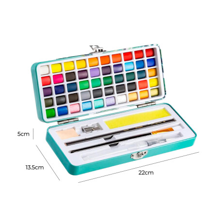 Set Pintura Acuarelas 45 Colores + Accesorios Arte Celeste