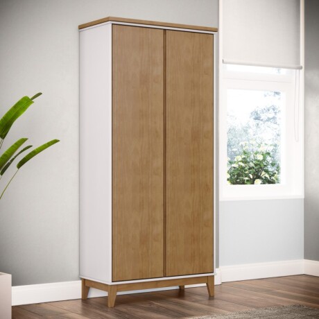Armario 2 Puertas Prata Blanco Y Natural Armario 2 Puertas Prata Blanco Y Natural