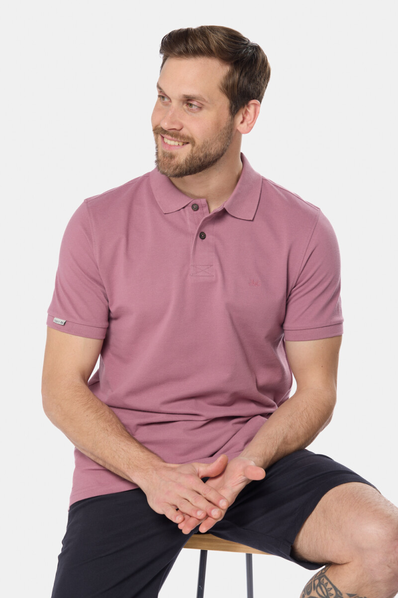REMERA POLO PIQUE LISA - Rosado 