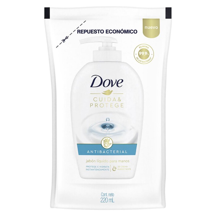DOVE JAB LIQ P/MAN ANTIB CUID/PROT REFIL única