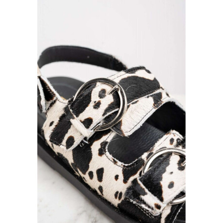 Sandalia Pelo Vaca Negro