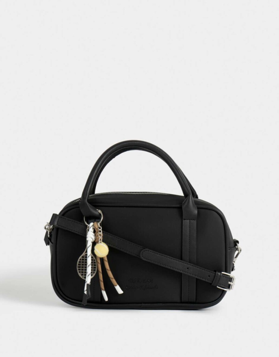 Cartera Bowling Con Charm - Negro 