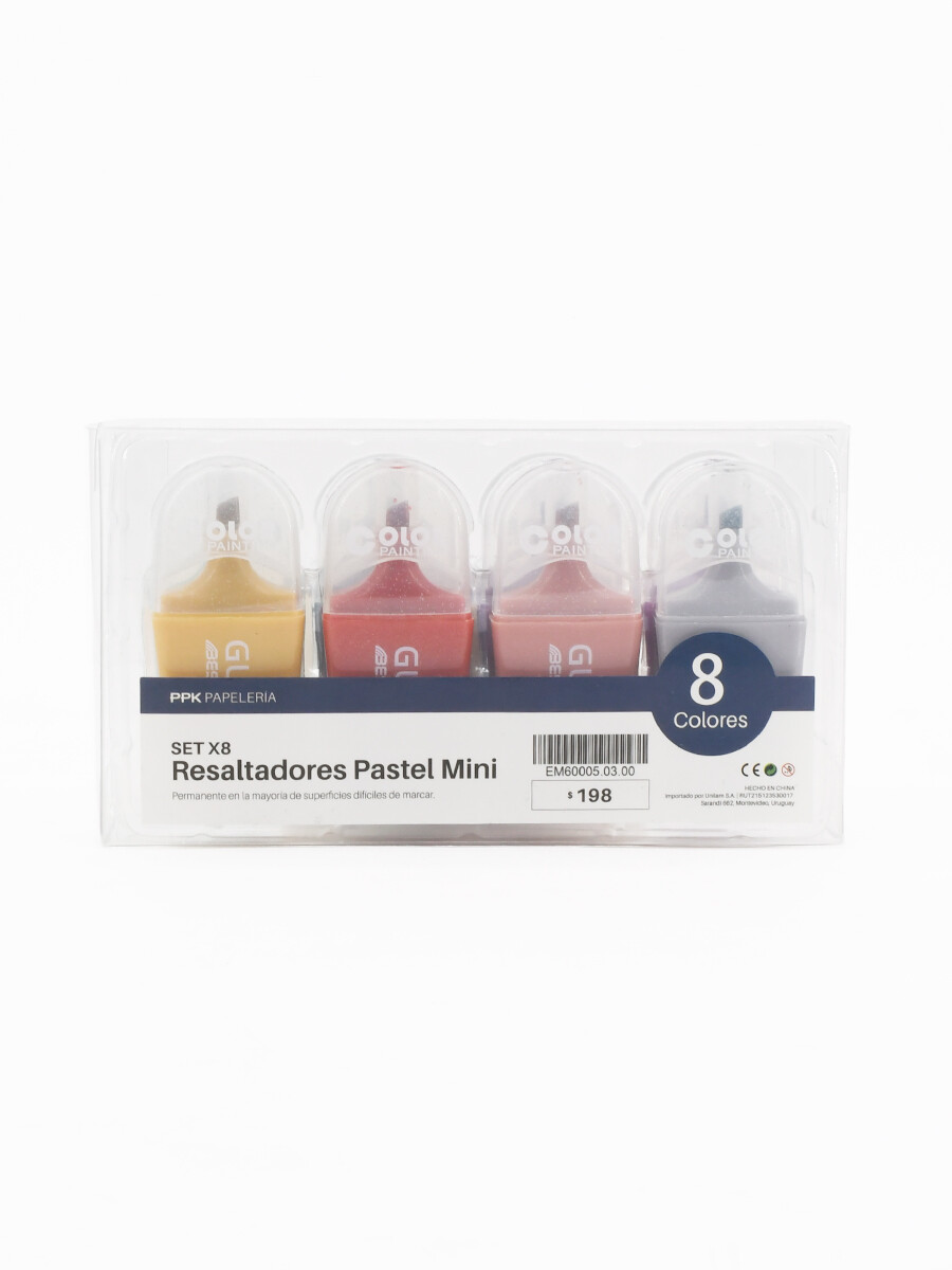 RESALTADORES MINI 8 PCS - MULTICOLOR 
