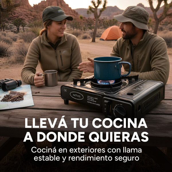 Anafe Cocina Portatil Parrilla Quemador A Gas Cocina Camping Color Negro