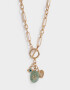 Collares Cortos Capsula Especial Collar Corto Multidijes Con Piedra Venturina - Dorado