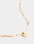 Cadena Corta con Dije Con Piedra Natural Collar Corto Bañado En Oro Con Piedra Natural - Dorado