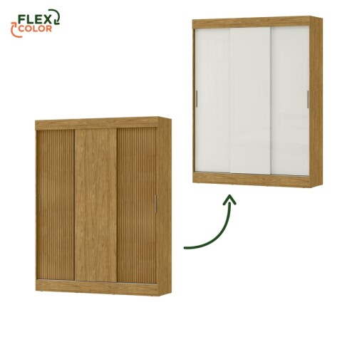 Combo de Dormitorio Ropero Sirius 3 Puertas Corredizas y Cómoda Carla - Marrocos Ripado Combo de Dormitorio Ropero Sirius 3 Puertas Corredizas y Cómoda Carla - Marrocos Ripado