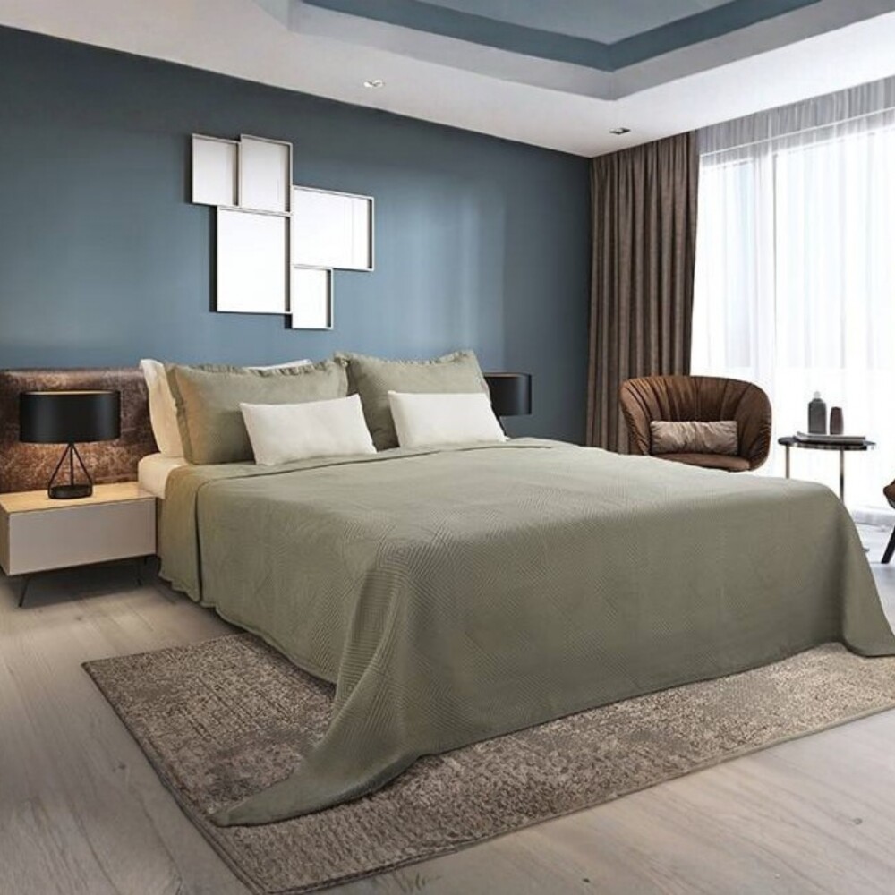 Colcha Queen | 2 Plazas - Montblanc 2,30x2,60m Verde Oliva