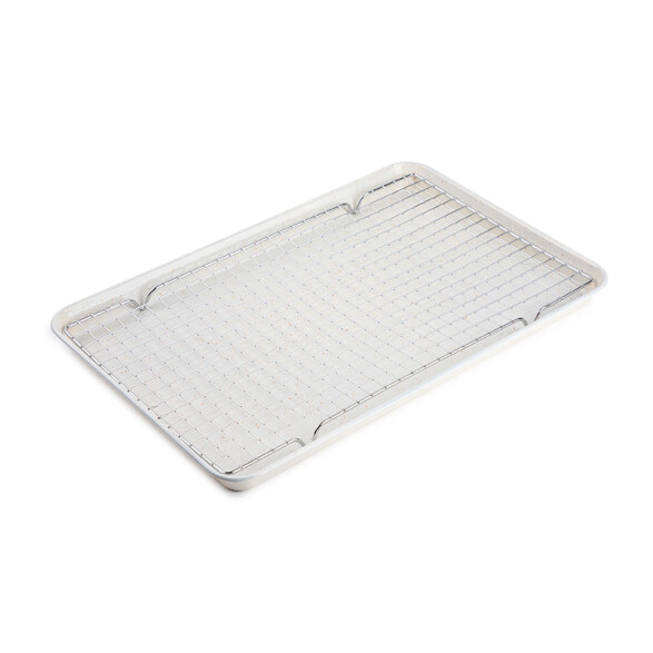 Bandeja crema antiadherente con rejilla 28 x 43cm TV0440