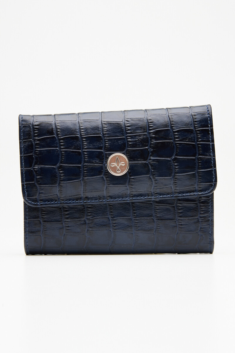 Billetera Belu Azul crocco