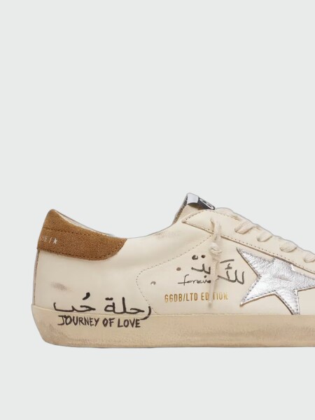 GOLDEN GOOSE - ZAPATILLAS SUPER STAR NAPPA CON ESTRELLA LAMINADA Y GAMUZA Alta Automática