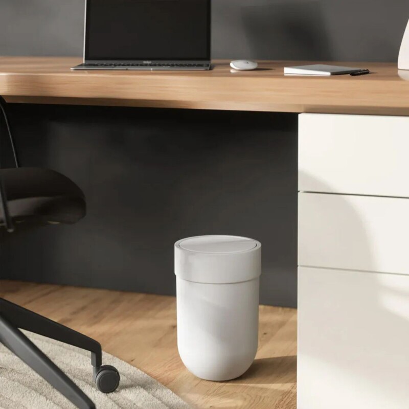 Papelera 6 ltrs con tapa Touch Blanca