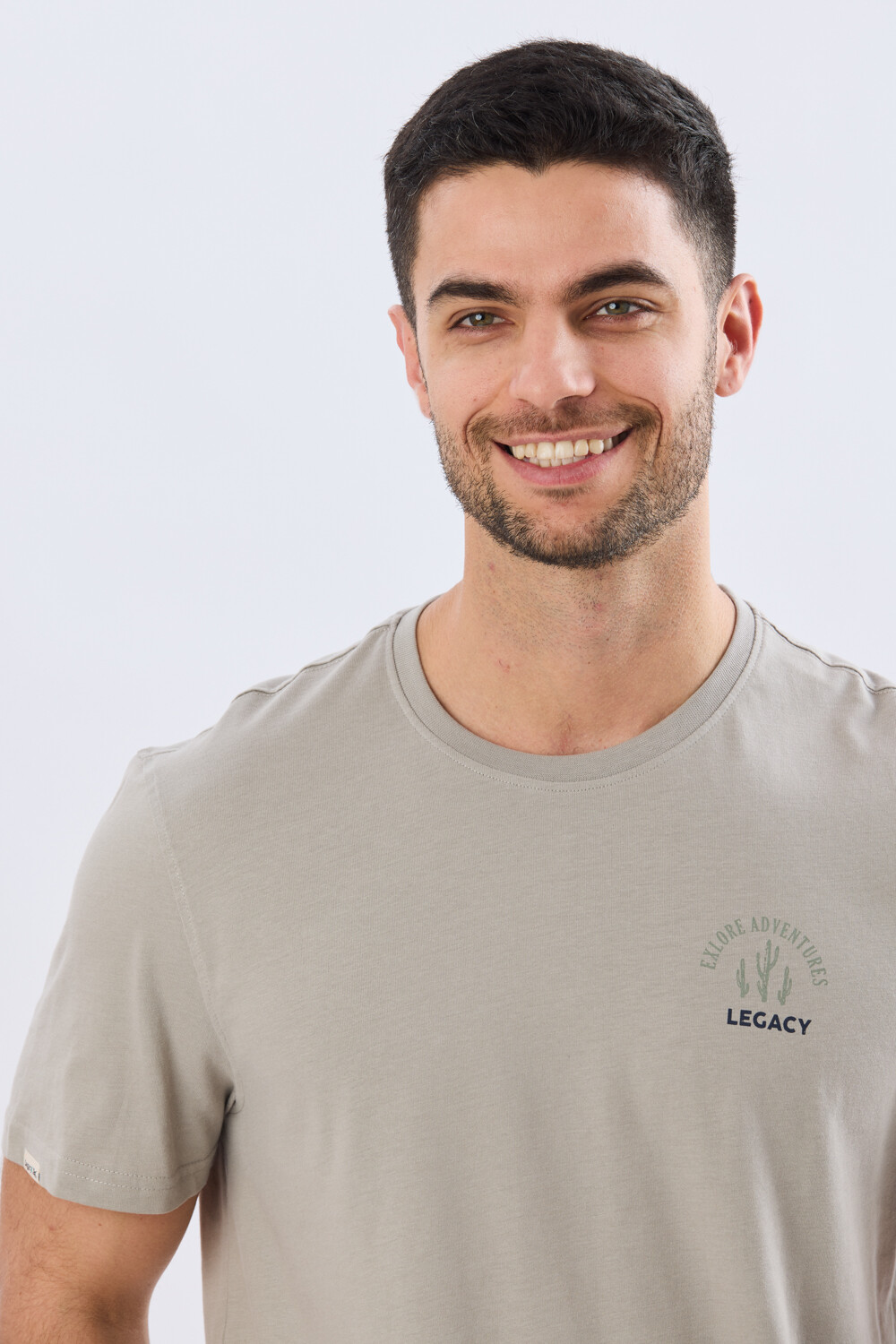 REMERA ESTAMPADA DE ALGODÓN Khaki
