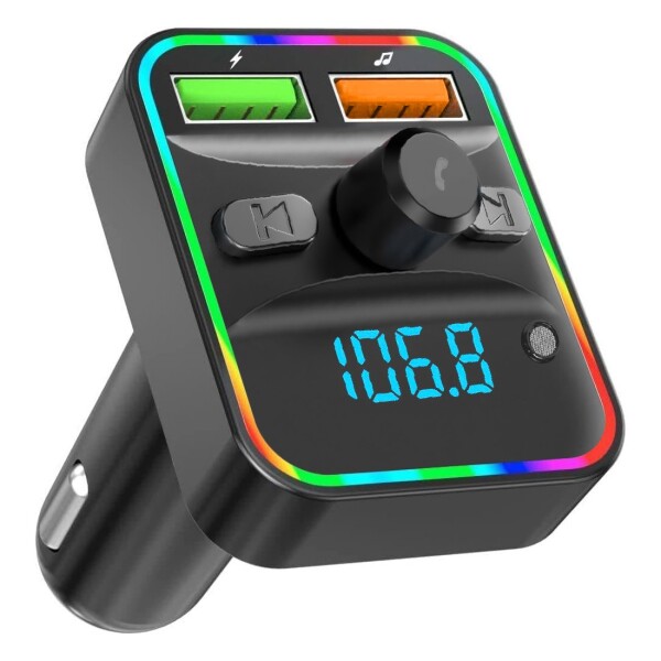 Transmisor Fm Receptor Para Auto USB RGB Bluetooth Cargador Transmisor Fm Receptor Para Auto USB RGB Bluetooth Cargador