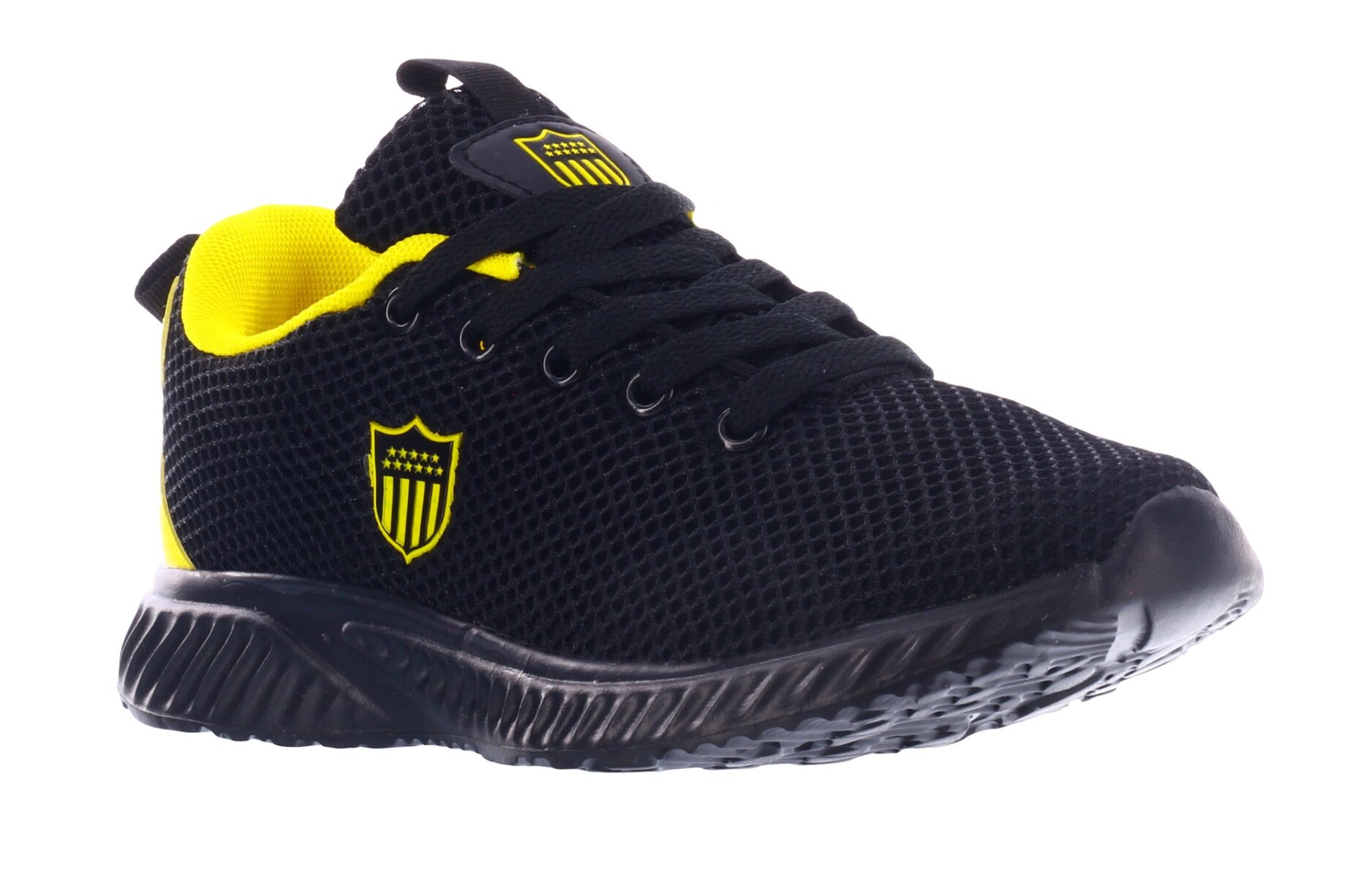 Championes Infantiles Peñarol Run Basic Kids - Negro - Amarillo 
