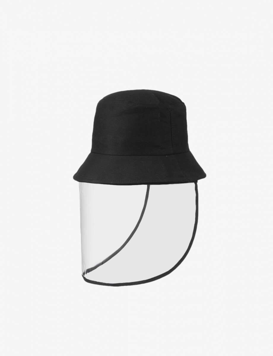 Sombrero con protector facial desmontable - negro 