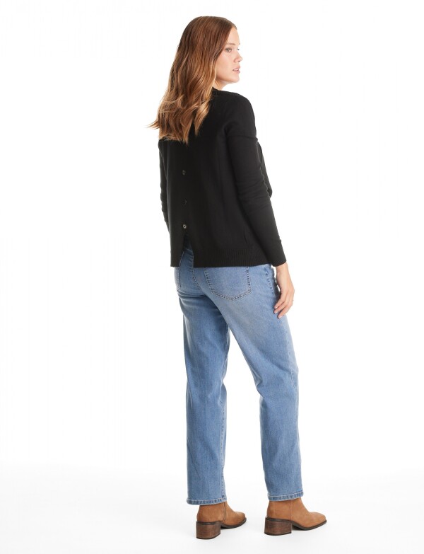 Cardigan Espalda Botones NEGRO