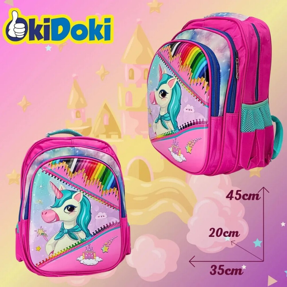 Mochila Unicornio infantil, estampado 3D. Mochila Unicornio infantil, estampado 3D.