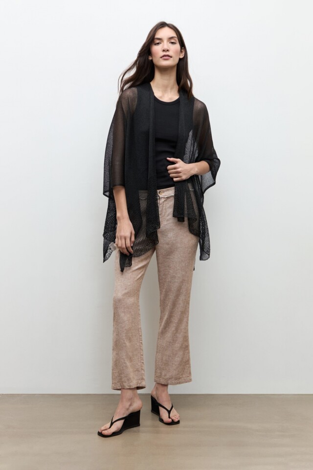 Ruana tejida lurex negro