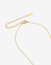 Cadena Corta con Dije Piedras Collar De Acero Con Piedra Amatista - Dorado